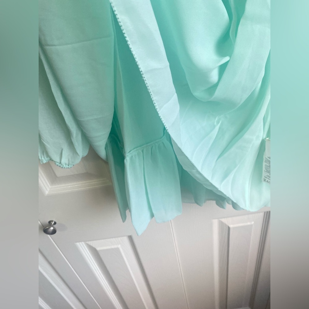 New Aritzia Wilfred Tempest Mini Dress Smocked chiffon mini dress - Picture 11 of 13